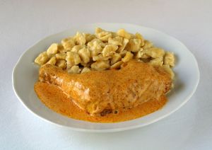 A plate of chicken paprikash (Image Source)